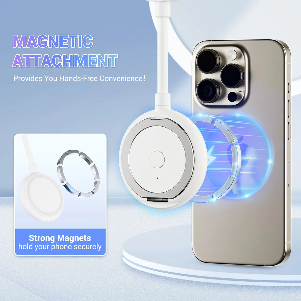 Magnetic Phone Fan One Hand Fan with Phone Grip Ring 3 Speeds Mini Fan for Iphone 16 15 14 13 Pro Max Summer Handheld Fan