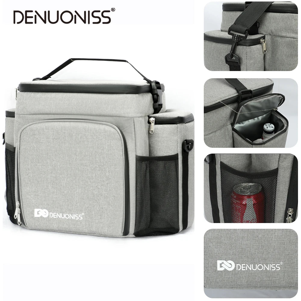 27L Portable Shoulder Cooler Bag Multilayer Fitness Thermal Bag for Food Picnic Lunch Insulated Cooler Bag Customized