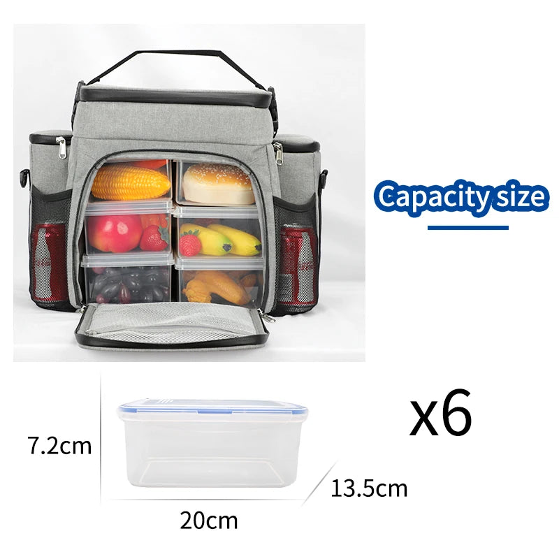 27L Portable Shoulder Cooler Bag Multilayer Fitness Thermal Bag for Food Picnic Lunch Insulated Cooler Bag Customized