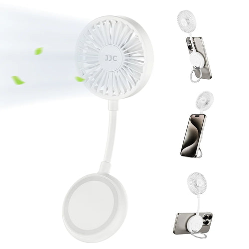 Magnetic Phone Fan One Hand Fan with Phone Grip Ring 3 Speeds Mini Fan for Iphone 16 15 14 13 Pro Max Summer Handheld Fan