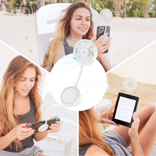 Magnetic Phone Fan One Hand Fan with Phone Grip Ring 3 Speeds Mini Fan for Iphone 16 15 14 13 Pro Max Summer Handheld Fan